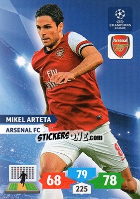 Sticker Mikel Arteta - UEFA Champions League 2013-2014. Adrenalyn XL n. 49 - Panini