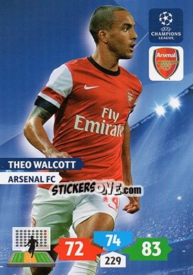 Sticker Theo Walcott - UEFA Champions League 2013-2014. Adrenalyn XL n. 51 - Panini