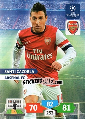 Sticker Santi Cazorla - UEFA Champions League 2013-2014. Adrenalyn XL n. 53 - Panini