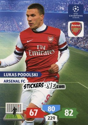 Sticker Lukas Podolski - UEFA Champions League 2013-2014. Adrenalyn XL n. 54 - Panini