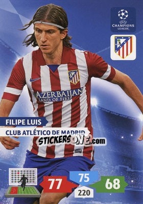 Sticker Filipe Luis - UEFA Champions League 2013-2014. Adrenalyn XL n. 58 - Panini