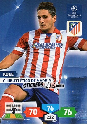 Sticker Koke - UEFA Champions League 2013-2014. Adrenalyn XL n. 59 - Panini