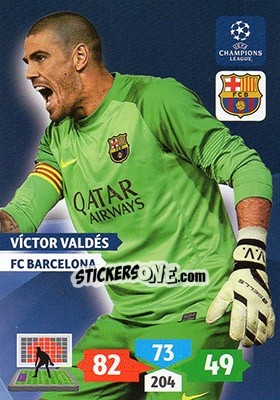 Sticker Víctor Valdés - UEFA Champions League 2013-2014. Adrenalyn XL n. 64 - Panini