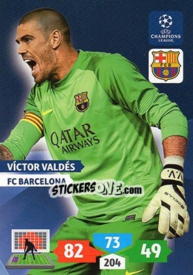 Figurina Víctor Valdés - UEFA Champions League 2013-2014. Adrenalyn XL - Panini