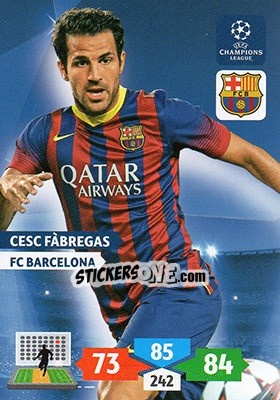 Sticker Cesc Fàbregas - UEFA Champions League 2013-2014. Adrenalyn XL - Panini