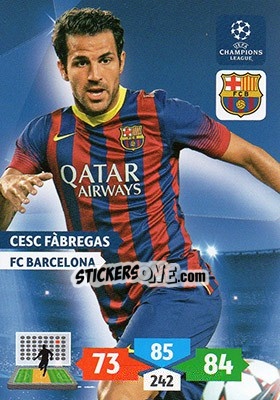 Sticker Cesc Fàbregas - UEFA Champions League 2013-2014. Adrenalyn XL n. 68 - Panini