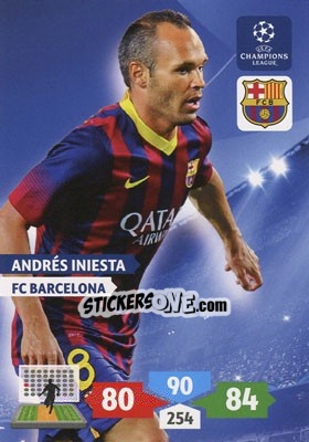 Sticker Andrés Iniesta - UEFA Champions League 2013-2014. Adrenalyn XL n. 69 - Panini