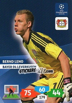 Sticker Bernd Leno - UEFA Champions League 2013-2014. Adrenalyn XL n. 73 - Panini
