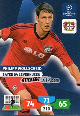 Sticker Philipp Wollscheid - UEFA Champions League 2013-2014. Adrenalyn XL - Panini