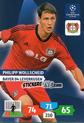 Cromo Philipp Wollscheid - UEFA Champions League 2013-2014. Adrenalyn XL n. 74 - Panini