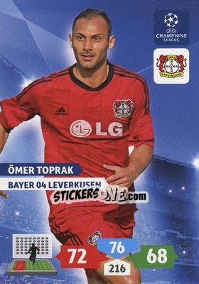 Sticker Ömer Toprak - UEFA Champions League 2013-2014. Adrenalyn XL n. 76 - Panini