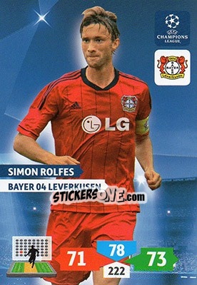 Sticker Simon Rolfes - UEFA Champions League 2013-2014. Adrenalyn XL n. 77 - Panini