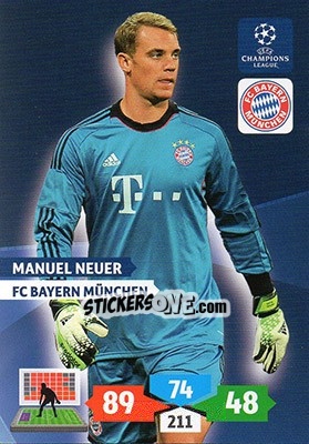 Sticker Manuel Neuer - UEFA Champions League 2013-2014. Adrenalyn XL n. 82 - Panini