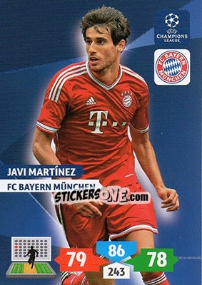 Sticker Javi Martínez - UEFA Champions League 2013-2014. Adrenalyn XL - Panini