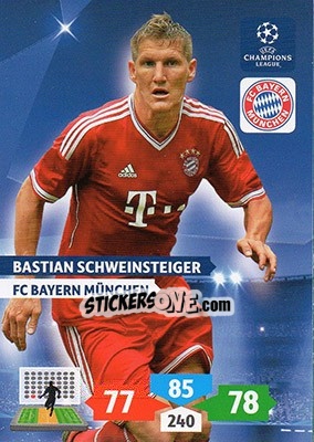 Sticker Bastian Schweinsteiger - UEFA Champions League 2013-2014. Adrenalyn XL n. 86 - Panini