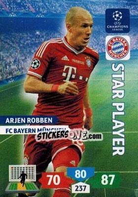 Sticker Arjen Robben - UEFA Champions League 2013-2014. Adrenalyn XL n. 88 - Panini