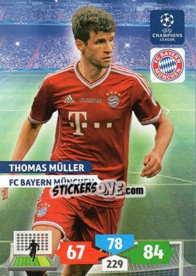Sticker Thomas Müller - UEFA Champions League 2013-2014. Adrenalyn XL n. 89 - Panini