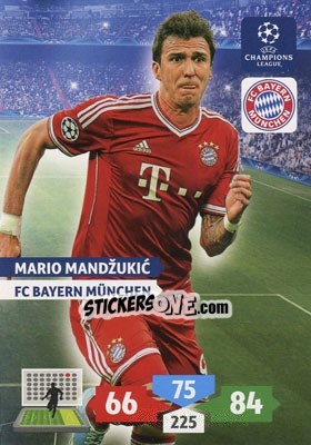 Sticker Mario Mandžukic - UEFA Champions League 2013-2014. Adrenalyn XL n. 90 - Panini