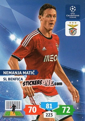 Sticker Nemanja Matic - UEFA Champions League 2013-2014. Adrenalyn XL n. 94 - Panini