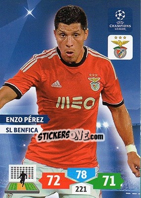 Sticker Enzo Pérez - UEFA Champions League 2013-2014. Adrenalyn XL - Panini