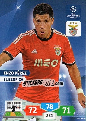 Sticker Enzo Pérez - UEFA Champions League 2013-2014. Adrenalyn XL n. 95 - Panini
