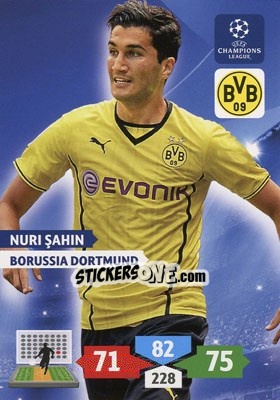 Sticker Nuri Sahin - UEFA Champions League 2013-2014. Adrenalyn XL n. 105 - Panini