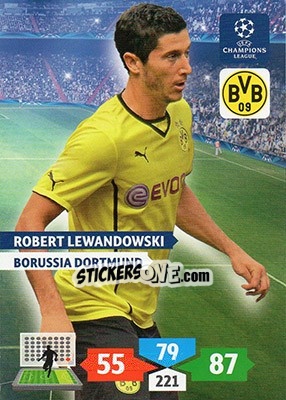 Sticker Robert Lewandowski - UEFA Champions League 2013-2014. Adrenalyn XL n. 108 - Panini