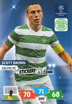 Sticker Scott Brown - UEFA Champions League 2013-2014. Adrenalyn XL - Panini
