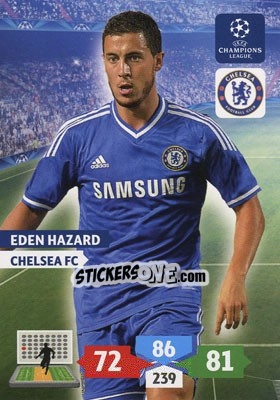 Sticker Eden Hazard - UEFA Champions League 2013-2014. Adrenalyn XL n. 124 - Panini