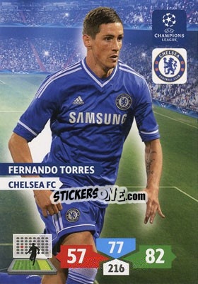 Sticker Fernando Torres - UEFA Champions League 2013-2014. Adrenalyn XL n. 126 - Panini