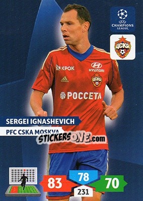 Cromo Sergei Ignashevich - UEFA Champions League 2013-2014. Adrenalyn XL - Panini