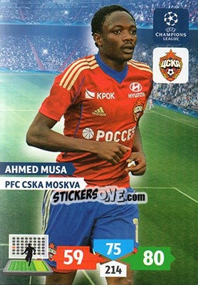 Sticker Ahmed Musa - UEFA Champions League 2013-2014. Adrenalyn XL n. 135 - Panini