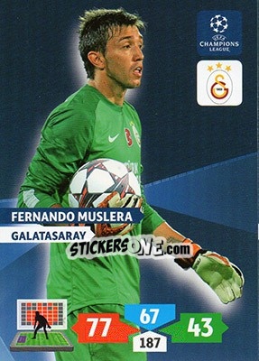Sticker Fernando Muslera - UEFA Champions League 2013-2014. Adrenalyn XL n. 136 - Panini