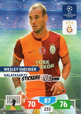 Sticker Wesley Sneijder - UEFA Champions League 2013-2014. Adrenalyn XL n. 143 - Panini