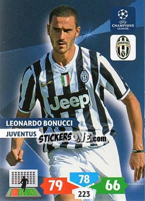 Sticker Leonardo Bonucci - UEFA Champions League 2013-2014. Adrenalyn XL n. 147 - Panini