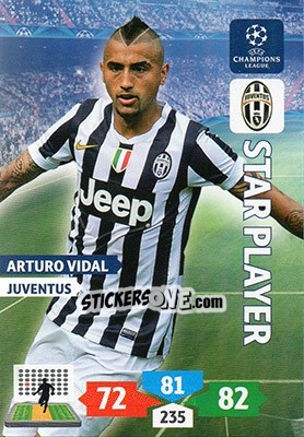 Sticker Arturo Vidal - UEFA Champions League 2013-2014. Adrenalyn XL n. 151 - Panini