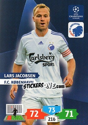 Sticker Lars Jacobsen - UEFA Champions League 2013-2014. Adrenalyn XL n. 155 - Panini