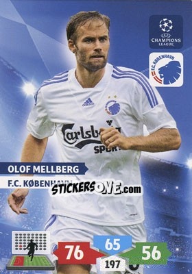 Sticker Olof Mellberg - UEFA Champions League 2013-2014. Adrenalyn XL n. 157 - Panini