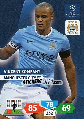 Sticker Vincent Kompany - UEFA Champions League 2013-2014. Adrenalyn XL n. 164 - Panini