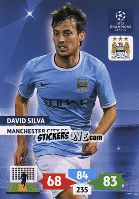 Sticker David Silva - UEFA Champions League 2013-2014. Adrenalyn XL n. 167 - Panini