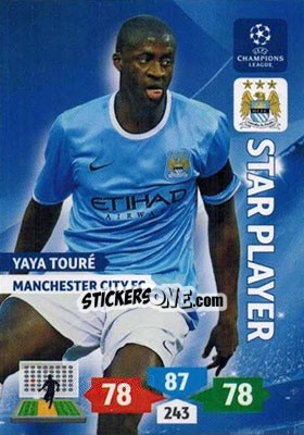 Sticker Yaya Touré - UEFA Champions League 2013-2014. Adrenalyn XL n. 168 - Panini
