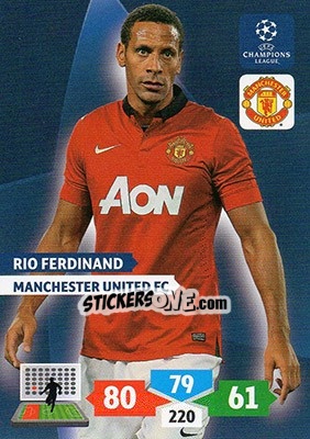 Sticker Rio Ferdinand - UEFA Champions League 2013-2014. Adrenalyn XL n. 173 - Panini