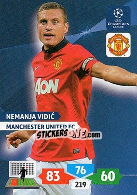Sticker Nemanja Vidic - UEFA Champions League 2013-2014. Adrenalyn XL n. 174 - Panini