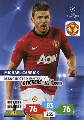 Sticker Michael Carrick - UEFA Champions League 2013-2014. Adrenalyn XL n. 176 - Panini