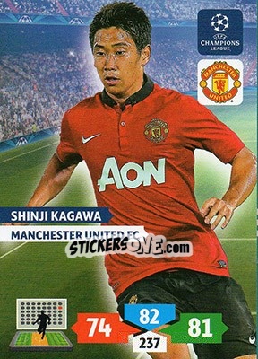 Sticker Shinji Kagawa - UEFA Champions League 2013-2014. Adrenalyn XL n. 178 - Panini