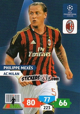 Sticker Philippe Mexès - UEFA Champions League 2013-2014. Adrenalyn XL n. 182 - Panini