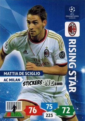 Figurina Mattia De Sciglio - UEFA Champions League 2013-2014. Adrenalyn XL - Panini