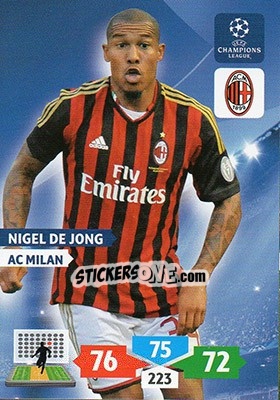 Sticker Nigel de Jong - UEFA Champions League 2013-2014. Adrenalyn XL n. 186 - Panini
