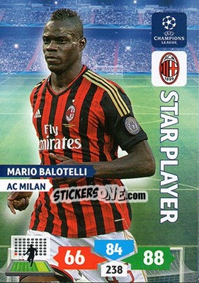 Sticker Mario Balotelli - UEFA Champions League 2013-2014. Adrenalyn XL - Panini