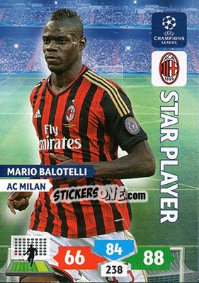 Sticker Mario Balotelli - UEFA Champions League 2013-2014. Adrenalyn XL n. 188 - Panini